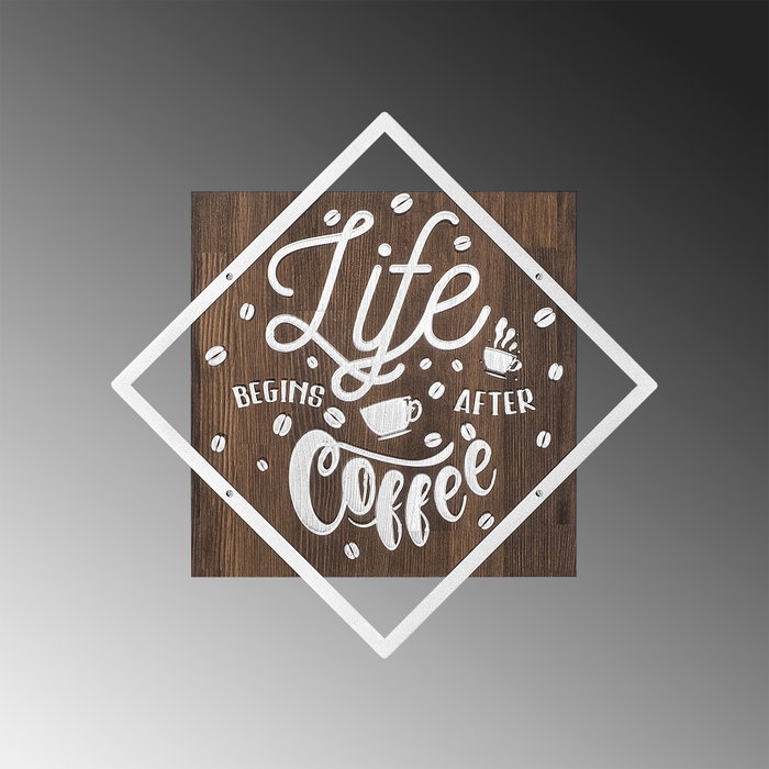 Wallity Life Begins After Coffee - Silver